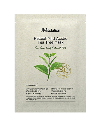 JMsolution Releaf Mild Acidic Tea Tree Mask - Маска тканевая с экстрактом чайного дерева 30 мл - hairs-russia.ru